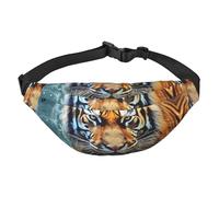 Cool tiger Marsupio da uomo e da donna, alla moda, borsa a tracolla con tracolla regolabile, impermeabile, per viaggi, escursionismo, sport, nero, taglia unica, Nero , Taglia unica