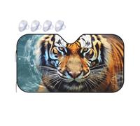 Cool Tiger - Parasole per parabrezza auto pieghevole 2025 divertente parasole per auto parasole anteriore per interni auto, protezione solare media