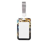 Cool Tiger Porta badge con cordino verticale in plastica rigida con finestra trasparente, custodia impermeabile per badge da lavoro alla moda, per donne e uomini