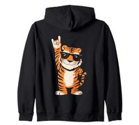 Cool Tiger Rock On Funny Animal Lover Occhiali da Sole grafici Felpa con Cappuccio
