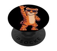 Cool Tiger Rock On Funny Animal Lover Occhiali da sole grafici PopSockets PopGrip Adesivo
