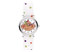 Cool Time Orologio da polso con cinturino in nylon, bianco, Moderno