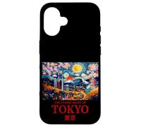 Cool Tokyo Japan with the Starry Night Concept of Van Gogh Custodia per iPhone 16