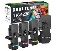 Cool Toner Cartucce toner compatibili per Kyocera Ecosys P5021cdn Toner M5521cdw M5521cdn P5021cdw TK-5230K TK5230 TK-5230 TK-5230C TK-5230Y TK-5230M (nero, ciano giallo magenta, confezione da 4)