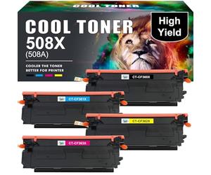 Cool Toner Compatibile per HP 508X 508A CF360X CF361X CF362X CF363X Color Laserjet Enterprise M553 M552 MFP M577 M552dn M553dn M553n M553x Cartuccia Toner Nero Ciano Giallo Magenta