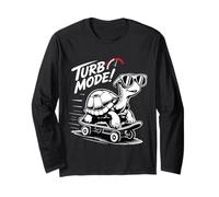 Cool Turtle on Skateboard Funny Turbo Vintage Gift Maglia a Manica