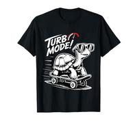 Cool Turtle on Skateboard Funny Turbo Vintage Gift Maglietta