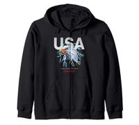 Cool USA Eagle with Wild Quotes Illustration Graphic Designs Felpa con Cappuccio