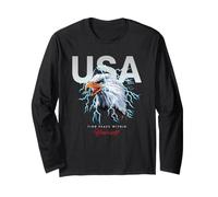 Cool USA Eagle with Wild Quotes Illustration Graphic Designs Maglia a Manica