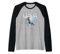 Cool USA Eagle with Wild Quotes Illustration Graphic Designs Maglia con Maniche Raglan