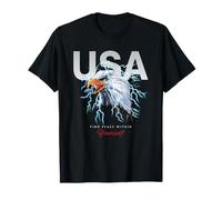 Cool USA Eagle with Wild Quotes Illustration Graphic Designs Maglietta