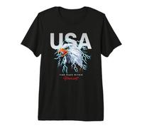Cool USA Eagle with Wild Quotes Illustration Graphic Designs Maglietta Premium