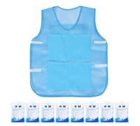 Cool Vest Fast Cooling Vest con 8 impacchi di ghiaccio, blu cielo, A
