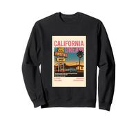 Cool Vintage California Illustration Novelty Graphic Designs Felpa