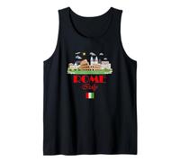 Cool Vintage Roma Italia Skyline with Italy Flag, Rome Italy Canotta