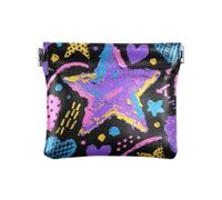 Cool Viola A Forma Di Cuore Stelle Delle Donne Del Cuoio Contanti Portafoglio Conveniente Mini Coin Purse Borse per