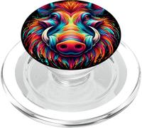 Cool Warthog Graphic Spirit Animal Illustrazione Tie Dye Art PopSockets PopGrip per MagSafe