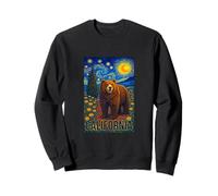 Cool Wild California Bear in The Starry Night Painting Art Felpa