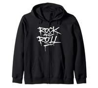 Cool Wild Rock And Roll Typography Graffiti Style Music Art Felpa con Cappuccio