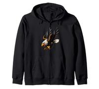 Cool Wild USA Eagle Hunting Illustration Graphic Designs Felpa con Cappuccio