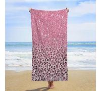 Cool Wildlife Leopard Print Pink Art Abstract Modern Glitter Animal Cheetah Design Asciugamano Da Spiaggia Leggero Asciugamano Da Bagno Grande Telo Bagno Per Hotel Spa Yoga 80X130Cm