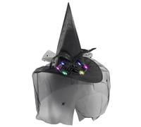 Cool Witch Hat Flower Tulle per le donne uomini adolescenti per la festa di Halloween si illumina puro retrò mago cosplay cappelli di Halloween per adulti