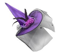 Cool Witch Hat Flower Tulle per le donne uomini adolescenti per la festa di Halloween si illumina puro retrò mago cosplay cappelli di Halloween per adulti