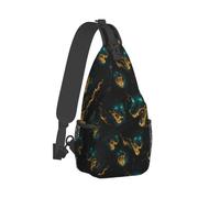 Cool Wolf Head Print Sling Bag per uomo e donna, borsa a tracolla borsa da petto zaino per viaggi escursionismo