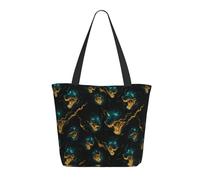 Cool Wolf Head Print Tote Bag per donne, grande borsa a tracolla con cerniera, borse per lavoro e viaggi