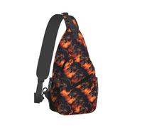 Cool Wolf Red Flame Print Sling Bag per uomo e donna, borsa a tracolla borsa da petto zaino per viaggi escursionismo