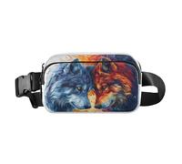 Cool Wolves - Marsupio a tracolla per donne e uomini, con cinghia regolabile, per viaggi, allenamento, escursionismo, Multicolore, Taglia unica