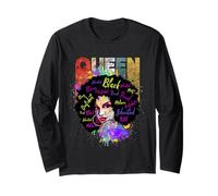 Cool Women Black Educated Melanin Queen Girl Graphic Design Maglia a Manica