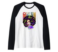 Cool Women Black Educated Melanin Queen Girl Graphic Design Maglia con Maniche Raglan