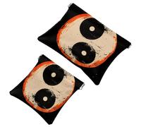 Cool Yin Yang Symbol Pocket Cosmetic Bag, Impermeabile Squeeze Makeup Bag No Zipper Auto-Closing, Portatile Mini Viaggio Storage per Cuffie Gioielli, Multi, 7.1x5.8 inch/4.7x4.5 inch