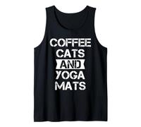 Cool Yoga Coffee Cats Tee Shirts, Coffee Cats And Yoga Mats Canotta