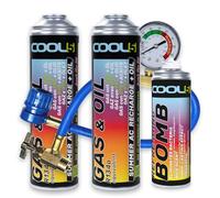 Cool5 2 kit di riparazione per condizionatori d'aria - sostituzione del refrigerante olio (sostituzione di gas R134a e R12) per auto dal 1995 al 2016 - alta efficienza (auto 2 in 1 290 g R134a 1995 -