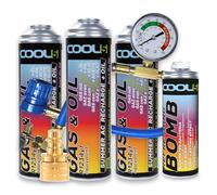 Cool5 3 X Summer AC Recharge + Kit olio - Kit di riparazione del condizionatore d'aria - Sostituzione gas refrigerante con olio (R1234yf gas sostitutivo) con tubo di misurazione + adattatore YF - per