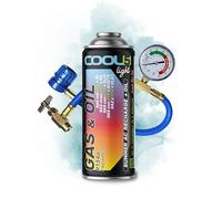 COOL5 LIGHT 2in1 - Sostituzione del refrigerante R134a con olio, per il riempimento di impianti di climatizzazione per auto 1995-2016, 235 grammi + tubo flessibile con manometro