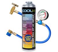 COOL5 - r1234yf kit ricarica, gas refrigerante r1234yf per veicoli prodotti dopo il 2017, 5 in 1 + tubo di pressione con manometro per gas R1234yf + APC