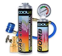 Cool5 Summer AC Recharge + Kit olio - Kit di riparazione condizionatore - Sostituzione gas refrigerante con olio (R1234yf gas sostitutivo) con tubo di misurazione + adattatore YF - per auto a partire