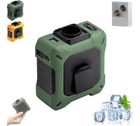 CoolBelts Pro - Wearable Waist Fan & Power Bank with Desktop Stand, CoolBelts Pro Waist Fan, Neck Hanging USB Large Capacity Roller 100-Speed Adjustable Violent Turbo Fans for Camping (2pcs) (green)