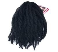 Coolbers 18 pollici nero capelli sintetici estensione afro crespi ricci trecce trecce jumbo twist crochet trecce ricci capelli all'uncinetto (18 pollici, 1b)
