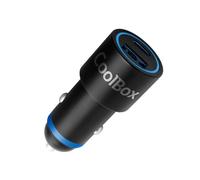 CoolBox Caricabatteria da auto ricarica rapida 48 W USB-C + USB-A con PD e QC3.0, 12 V-24 V con selezione automatica della tensione, caricatore accendisigari da auto USB in alluminio, gadget auto.