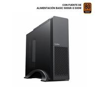 Case CoolBox T313 Slim Micro ATX USB-C 500W Nero Low Profile