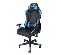 CoolBox DeepComand - Sedia da gaming ergonomica professionale per e-sports, in ecopelle PU, reclinabile, tecnologia Air Effect, ruote Surface protect, colori blu/nero