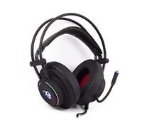 CoolBox DeepLighting - Caschi per PC da gioco con microfono omnidirezionale e illuminazione LED, controllo volume, compatibile con PC, PS4 e Xbox One (adattatore incluso), regolabile