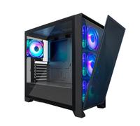 CoolBox Casella per computer Gaming ATX GE2000 DualView con doppio frontale intercambiabile, 4 ventole ARGB incluse, compatibile con raffreddamento liquido fino a 360 mm. Scatola PC Gamer, Torre PC