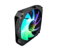 CoolBox Infinity - Ventola PC 120 mm, ultra silenziosa, ARGB effetto tunnel colorato, ventilatore 120 mm, 1000 giri/min, 46,27 CFM - Nero