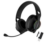 CoolBox WB01 Caschi Gaming Wireless con Microfono Rimovibile per PS5, PS4, Switch, PC. Connessione wireless 2.4 GHz con adattatore USB e Bluetooth 5.4, autonomia 20 ore, ricarica USB-C in 2 ore. Nero