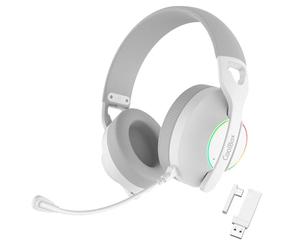 CoolBox WB01 Caschi Gaming Wireless con Microfono Rimovibile per PS5, PS4, Switch, PC. Connessione wireless 2.4 GHz con adattatore USB e Bluetooth 5.4, autonomia 20 ore, ricarica USB-C in 2 ore